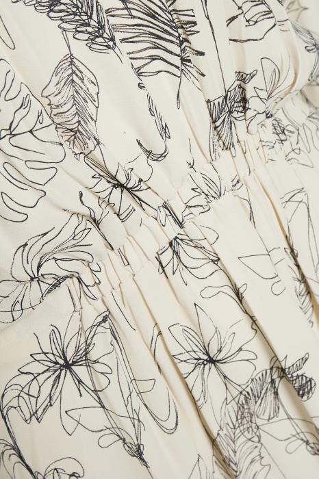 InWear - Reanne 1/2 Sleeve Dress in Cream and Black Sketch Flowers Print