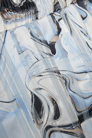 InWear - Reema Long Skirt with Elasticated Waist in Blue Marbling