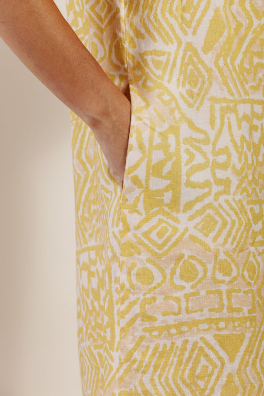 Mat De Misaine - Rochelle - Liberty Print Linen Shirt Dress with Belt