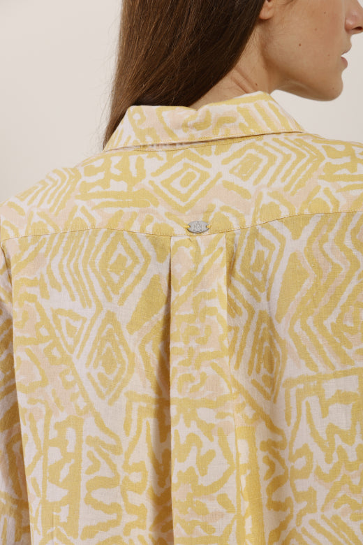 Mat De Misaine - Rochelle - Liberty Print Linen Shirt Dress with Belt