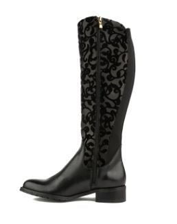 Embassy London - Rubix Long Boot with Embossed Floral Design
