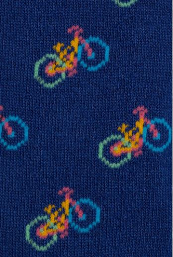 Swole Panda - Unisex Bamboo Socks - Blue Socks with Bicycle Design