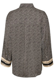 Part Two - SarinaPW Blouse in  Black Herringbone