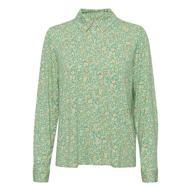 Part Two - SaronaPW Long Sleeve jersey Blouse Greenbriar Leopard Print