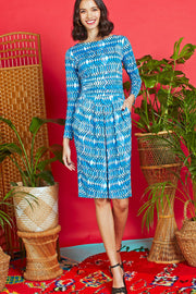Onjenu - Sydney Knee Length Dress in Sophia Blue