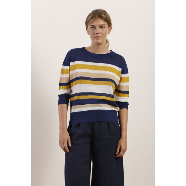 Mat De Misaine - Tillac - Multicoloured Striped Linen Jumper