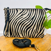 Hydestyle.London - Pony Hair Zebra Leather Shoulder/ Crossbody Bag - LB601