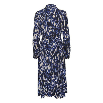 Part Two - RomyPW Long Sleeve Dress in Dark Navy Print