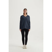 Tirelli - Oversized Split Hem Jumper in Orient Blue (K2556)