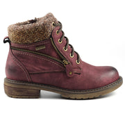 Lunar Shoes - BENSON III Waterproof Ankle Boot with Knitted Cuff in Burgundy