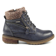 Lunar Shoes - BENSON III Waterproof Ankle Boot with Knitted Cuff in Blue