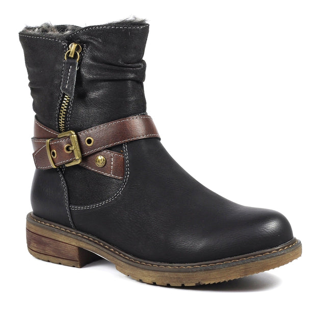 Lunar Shoes - CHIME II Waterproof Slouch Ankle Boot with Strap Detailing