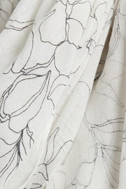 Part Two - Brixton Long Cream Scarf with Outline Flower Print