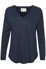 Part Two - Saphira - Long Sleeve Lightweight V Neck Knitted Pullover