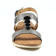 Lunar Shoes - Nixon Low Wedge Sandal in Pewter