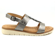 Lunar Shoes - Nixon Low Wedge Sandal in Pewter