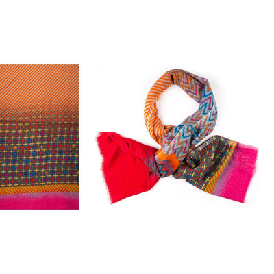 Kapre - Merino Wool & Silk Scarf in Bright Bold Print - KAP340-06