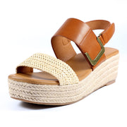 Lunar Shoes - Logan Wedge Sandal in Natural and Tan