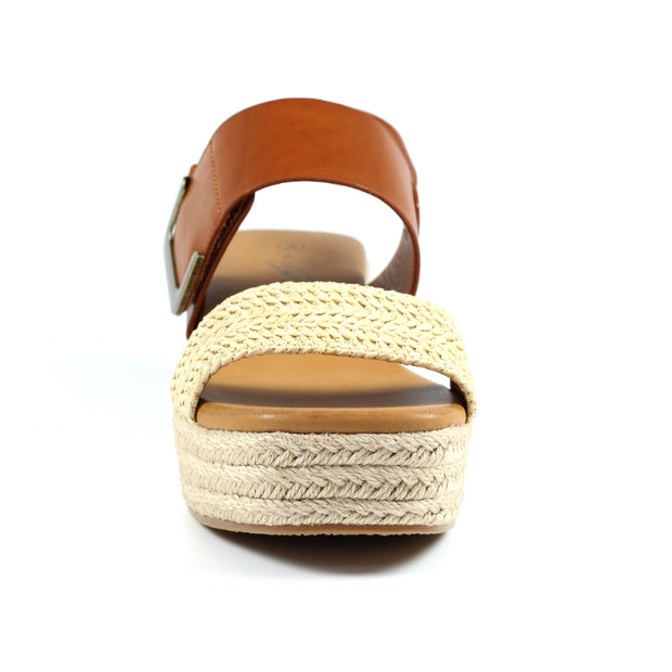 Lunar Shoes - Logan Wedge Sandal in Natural and Tan