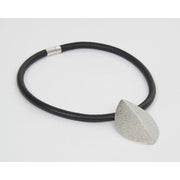 STRATA - Nemesis Short Black Leather Necklace with Pewter Pendant