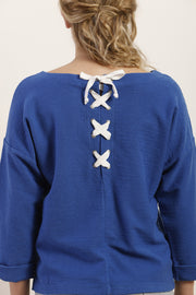 Mat De Misaine - Modica Cotton embroidered sweatshirt with laced back