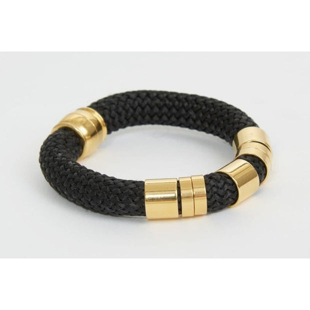 STRATA - Sasha - Black Bracelet with Gold Tubes