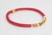 STRATA - Sasha - Red Bracelet with Silver Tubes