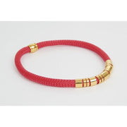 STRATA - Sasha - Red Soft Cord Necklace with Silver Tubes