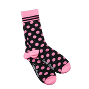 Swole Panda - Ladies Bamboo Socks - Black/Pink Polka Dot