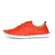 Lunar Shoes - St Ives Leather Plimsoll in Orange